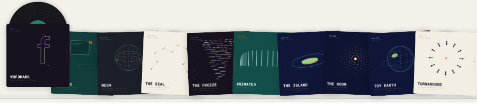 Preview of the Labs singles crate: six designed record sleeves in a bin